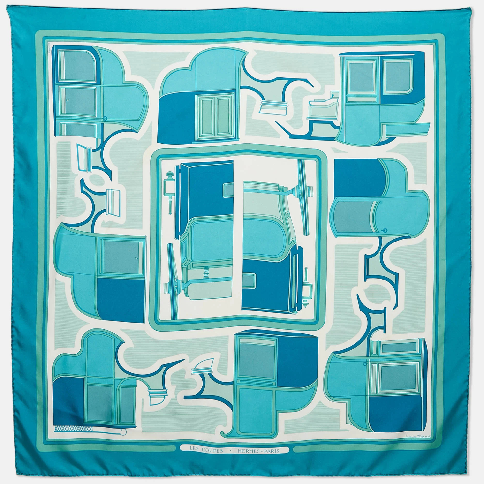 Hermès Blue Les Coupes Silk Square Scarf | Shop Simon