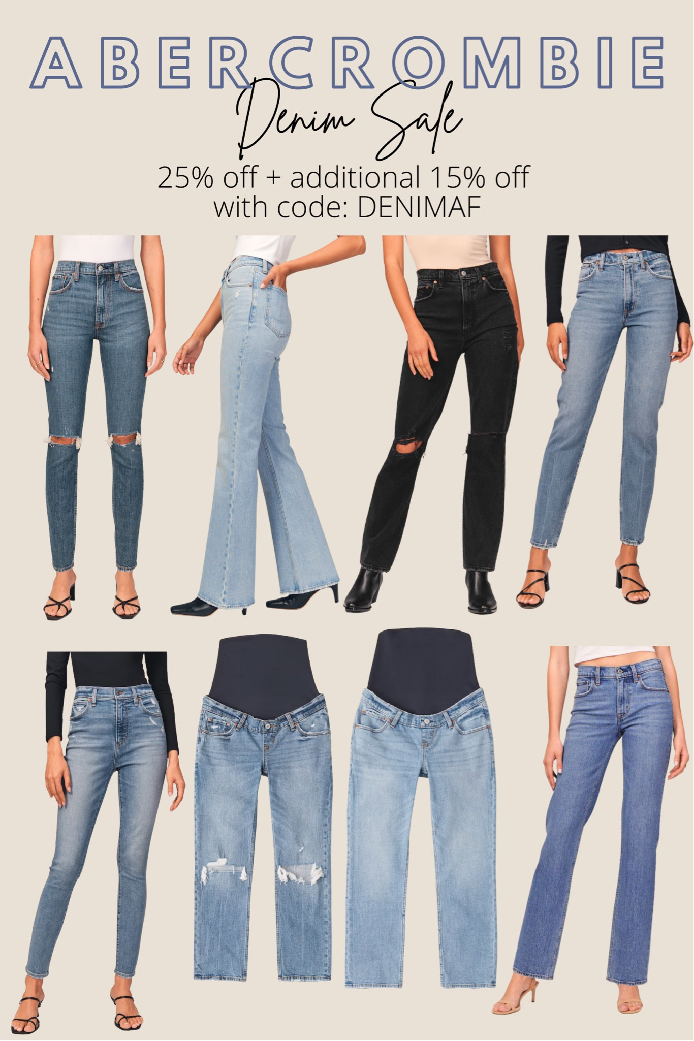 Abercrombie denim on sale! Use code DENIMAF 

#LTKSeasonal #LTKunder100