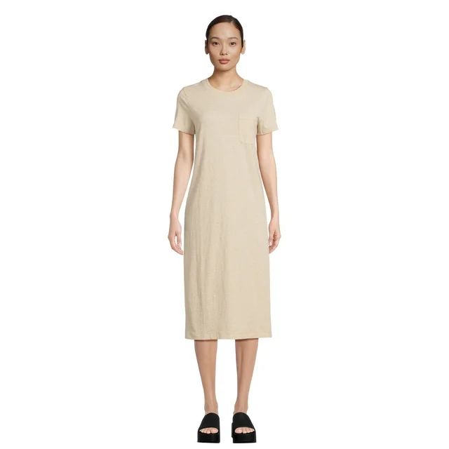 Time and Tru Women's T-Shirt Midi Dress, Sizes XS-XXXL | Walmart (US)