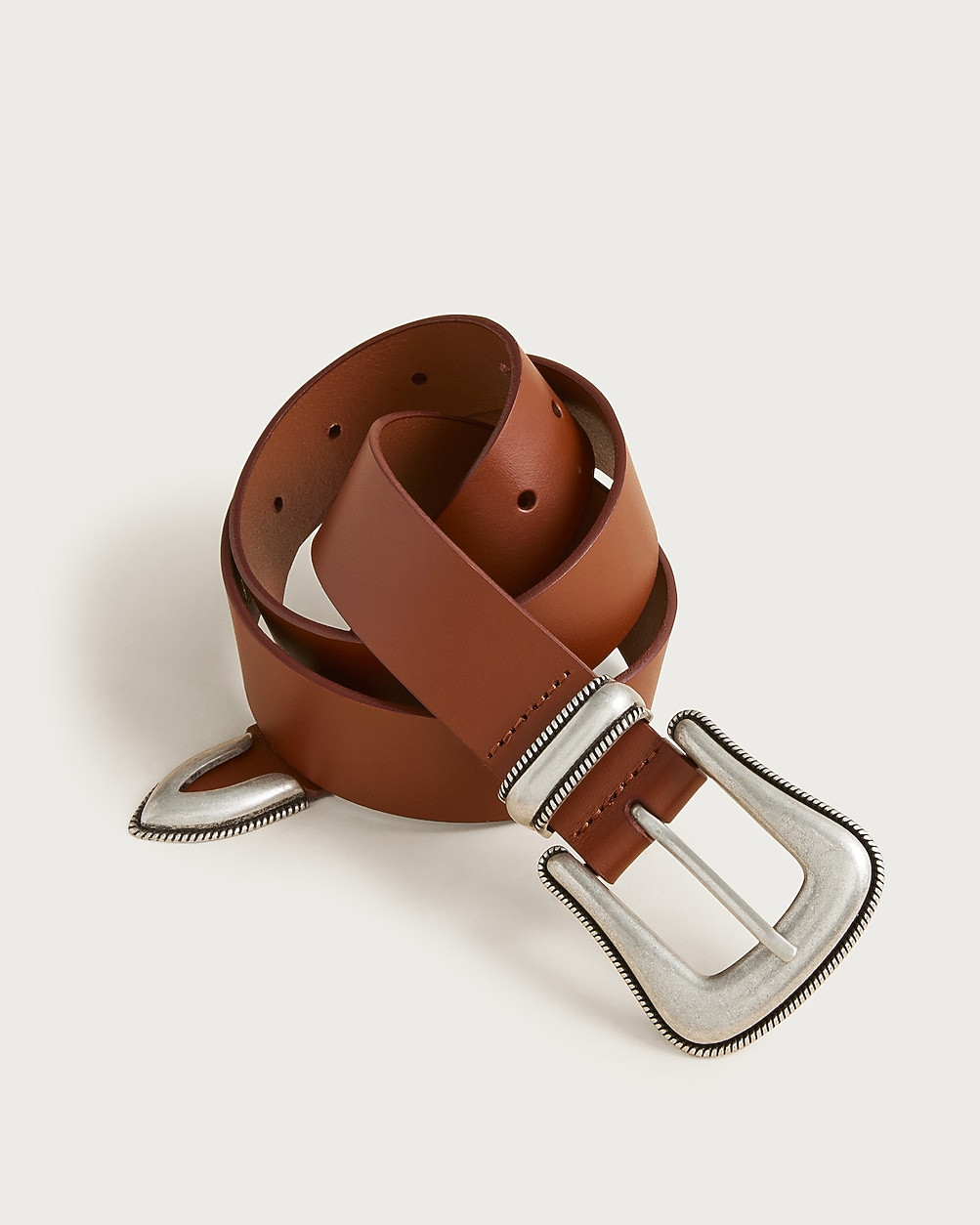 Western leather belt with metal tip | J. Crew US