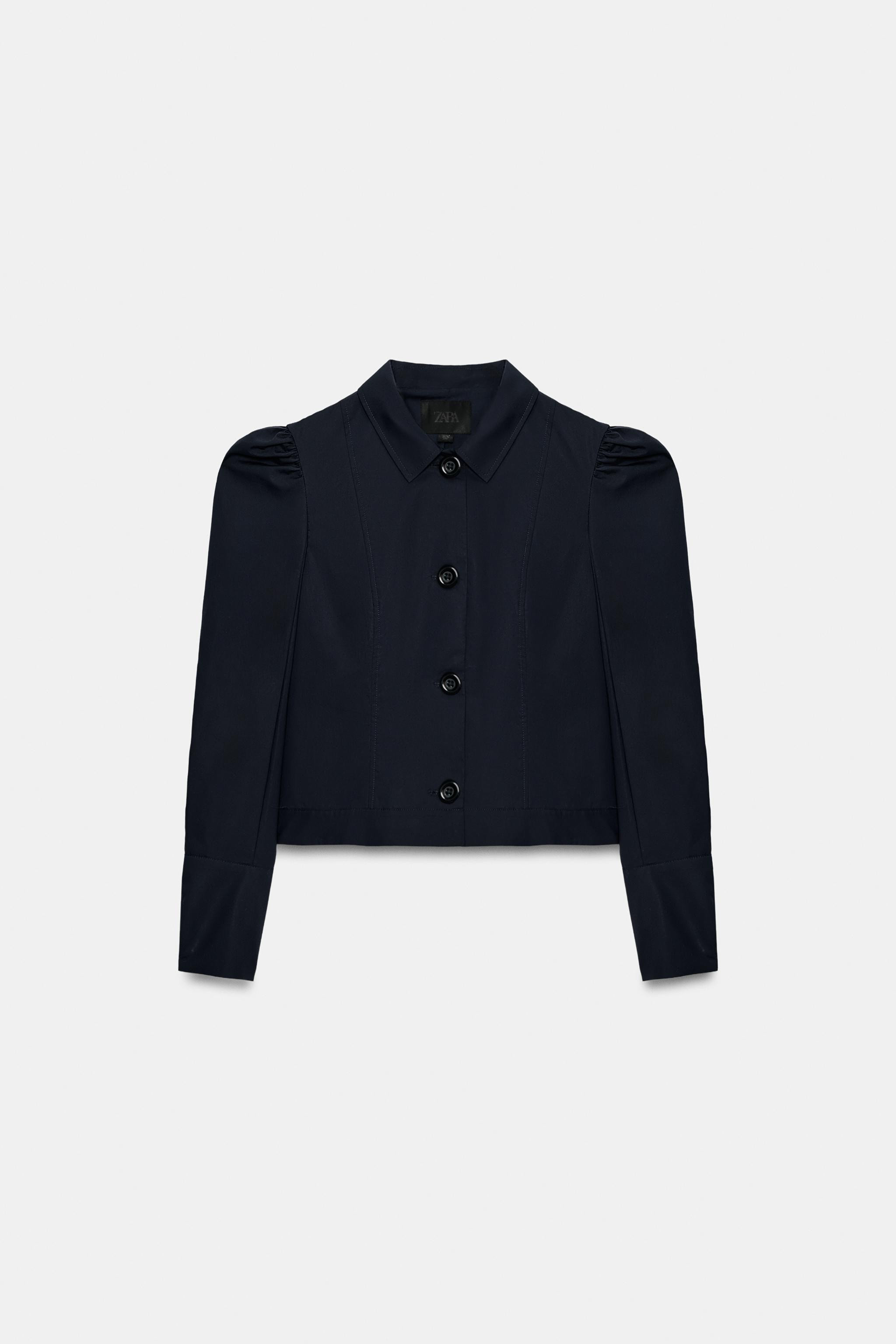 SHORT GATHERED-SHOULDER BLAZER | Zara US