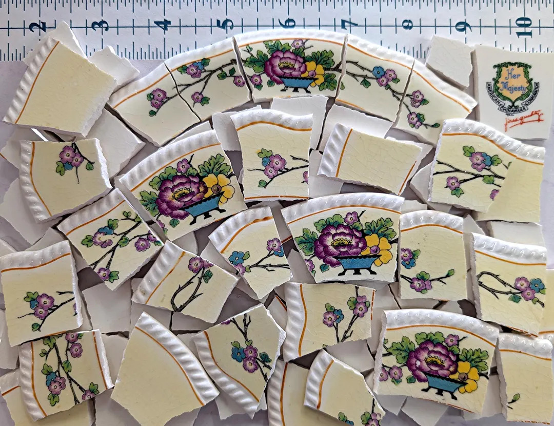 Oriental Floral Sprays - Her Majesty – Antique Hand Cut Broken China Mosaic Tiles - Etsy | Etsy (US)