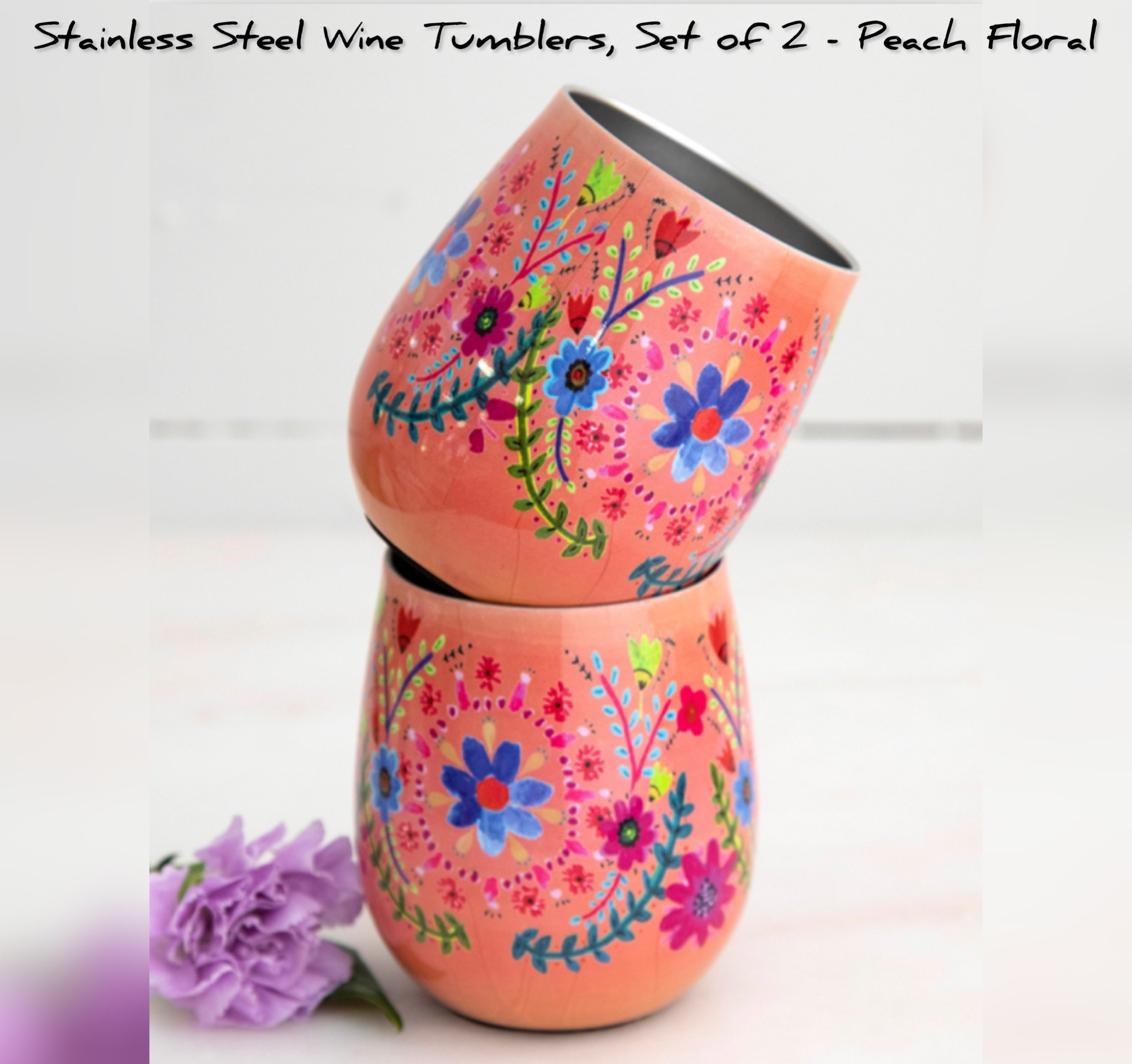 From coffee to cocktail...this Set of Two Wine Tumblers keep drinks the perfect temperature all day (or night) long! They hold 8 ounces and are double-walled, stainless steel and are perfect for indoor or outdoor occasions! They are SO bright & fun and make the perfect hostess, housewarming or bridesmaids gift!

#LTKhome #LTKsalealert #LTKFind