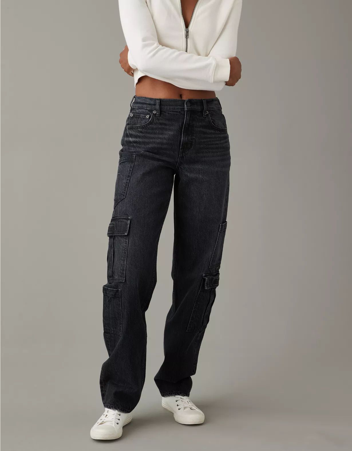 AE Super High-Waisted Baggy Straight Cargo Jean | American Eagle Outfitters (US & CA)