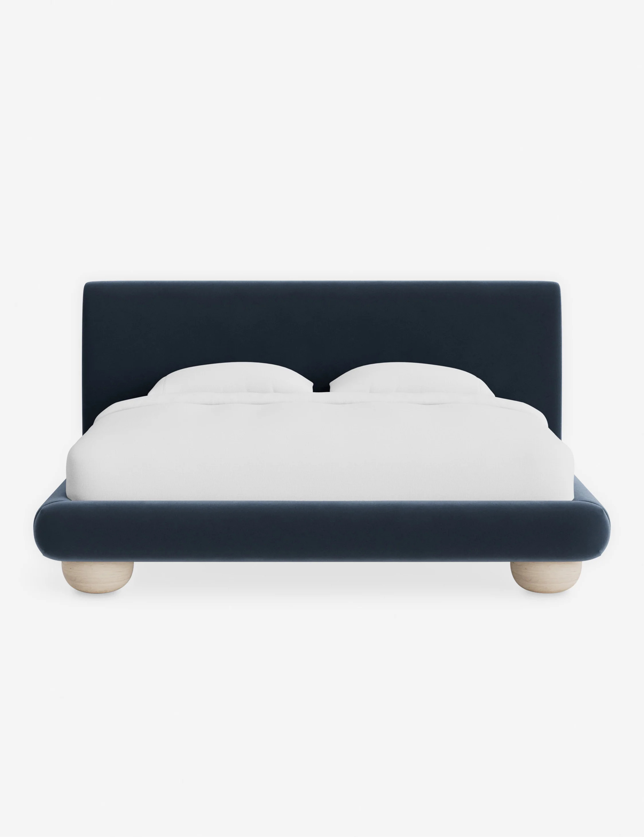 Rigby Platform Upholstered King Bed, Blue Modern Velvet | Lulu and Georgia 