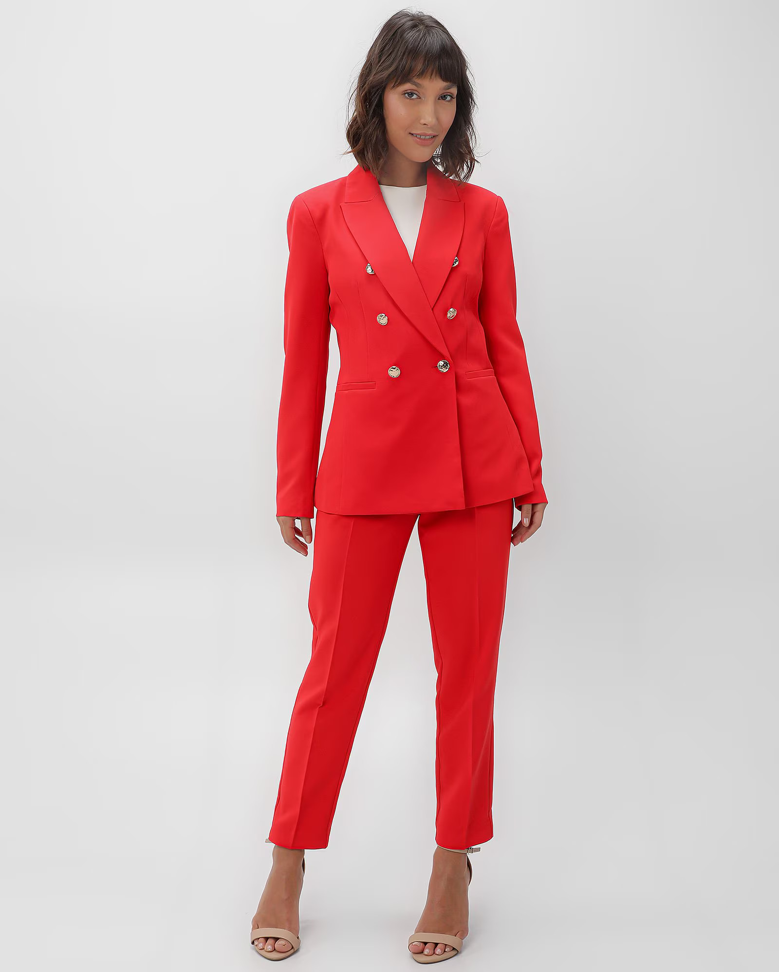 Blazer feminino tailleur com botões vermelho | AK by Riachuelo | Riachuelo (BR)