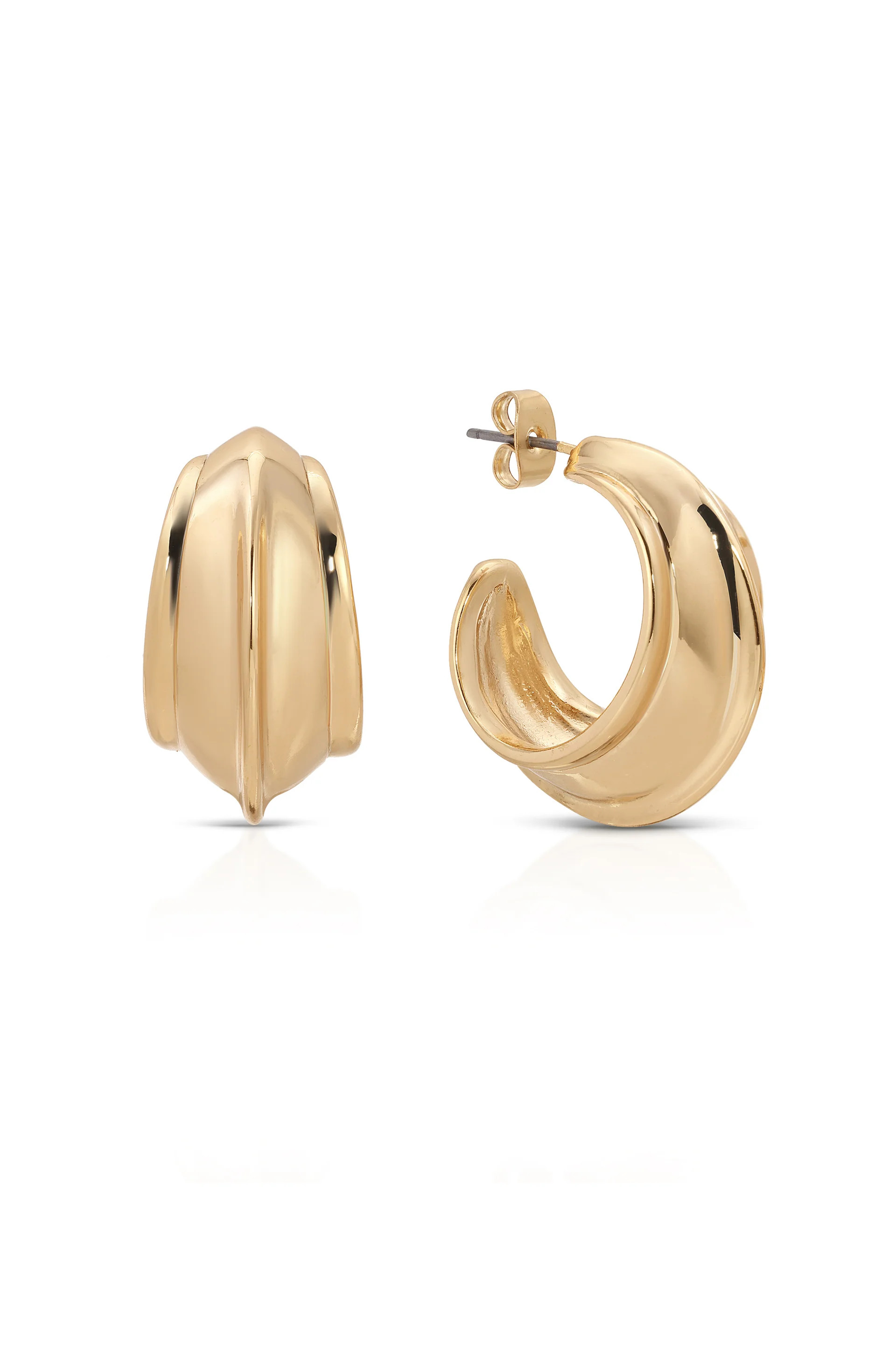 Simple Crescent 18k Gold Plated Earrings | Ettika