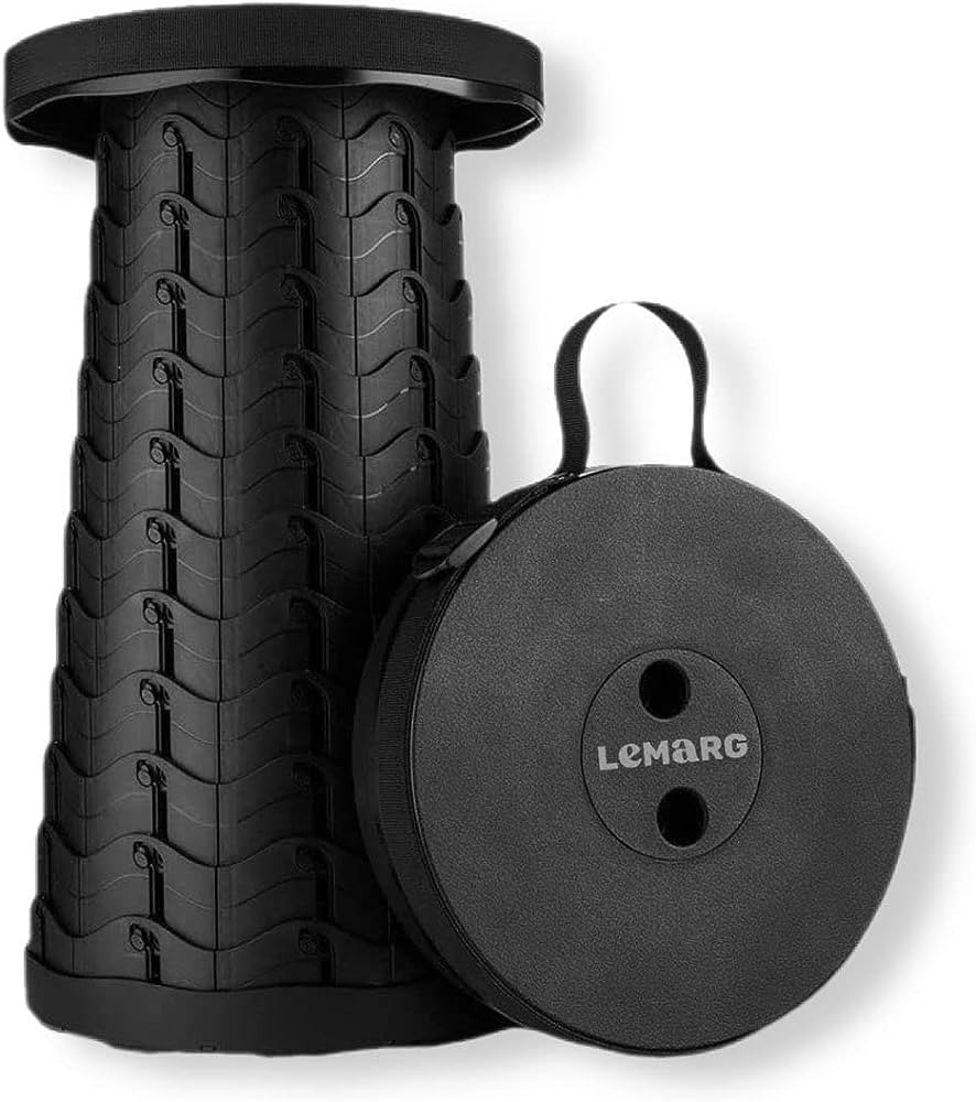 LEMARG Upgraded Lightweight But Stronger Folding Stool Load Capacity 400 lbs Retractable Portable... | Amazon (US)