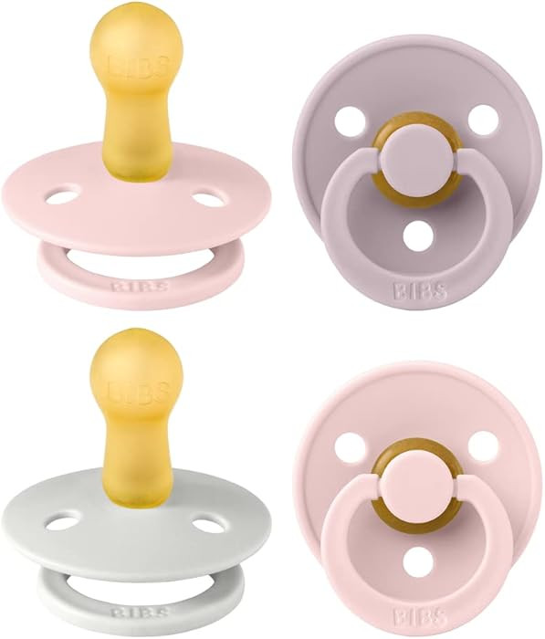 BIBS Color Pacifiers 4-Pack | BPA Free Soother Pacifier | Round Nipple | Natural Rubber Latex | M... | Amazon (US)