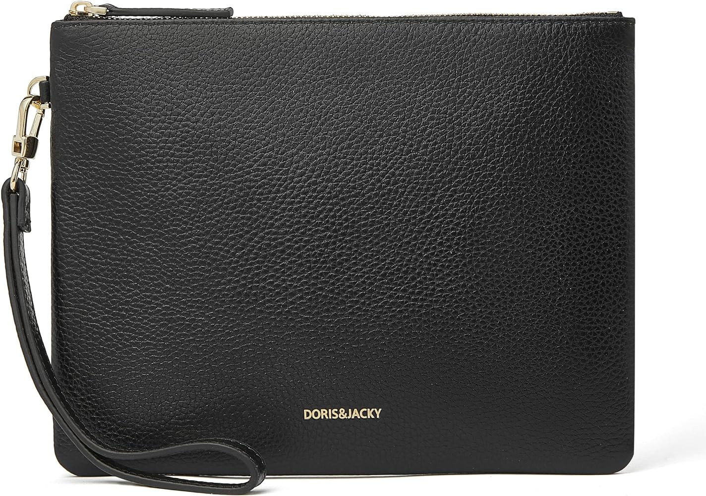 DORIS&JACKY Leather Wristlet Clutch Purse for Women Large Slim Phone Pouch Bag With Detachable St... | Amazon (US)