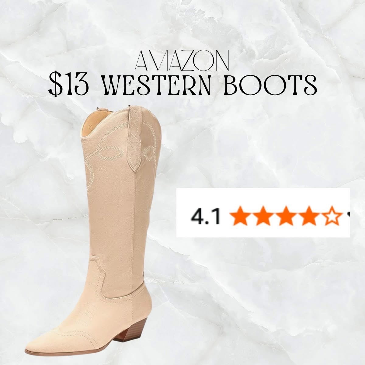 WOW! RUN! $13 western boots with over a 4 STAR rating!!!

#amazondeals #amazondeals2025 #amazondailydeals #amazonclearance #westernboots #cowgirlboots 

*USE PROMO CODE JBH8WMER AT CHECKOUT*

#LTKCyberWeek #LTKSaleAlert #LTKFindsUnder50