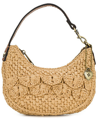 Morgana Mini Scalloped Raffia Crescent Shoulder Bag | Macy's