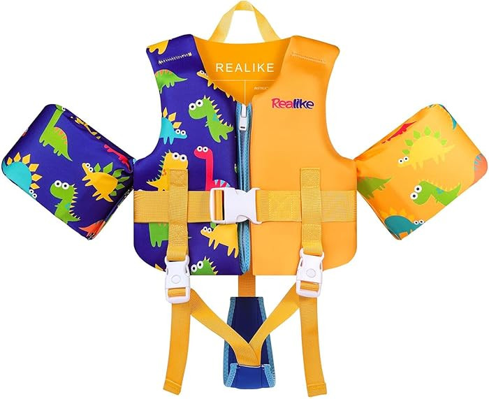 REALIKE Kids Swim Vest Toddler Floaties Adjustable Safety Strap Swimming Aids for Toddlers Childr... | Amazon (US)