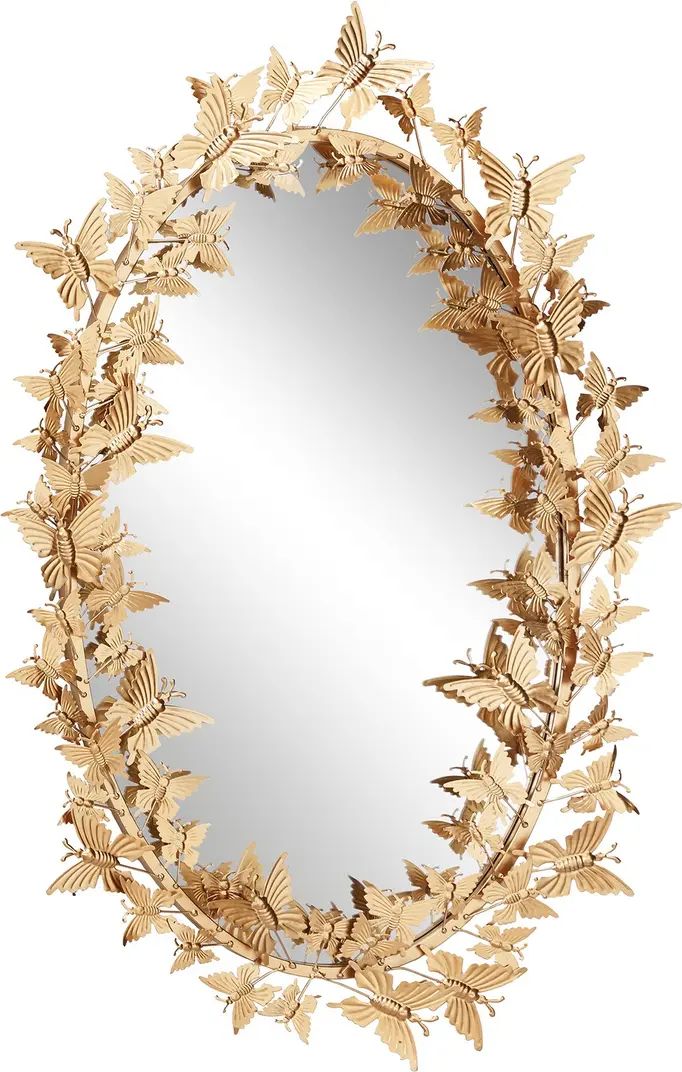Goldtone Metal Glam Butterfly Wall Mirror | Nordstrom Rack