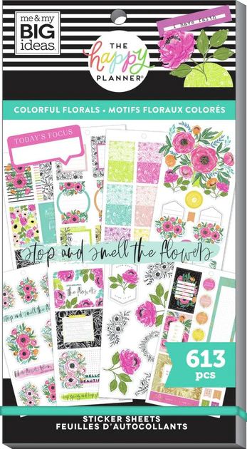 Value Pack Stickers - Colorful Florals | The Happy Planner