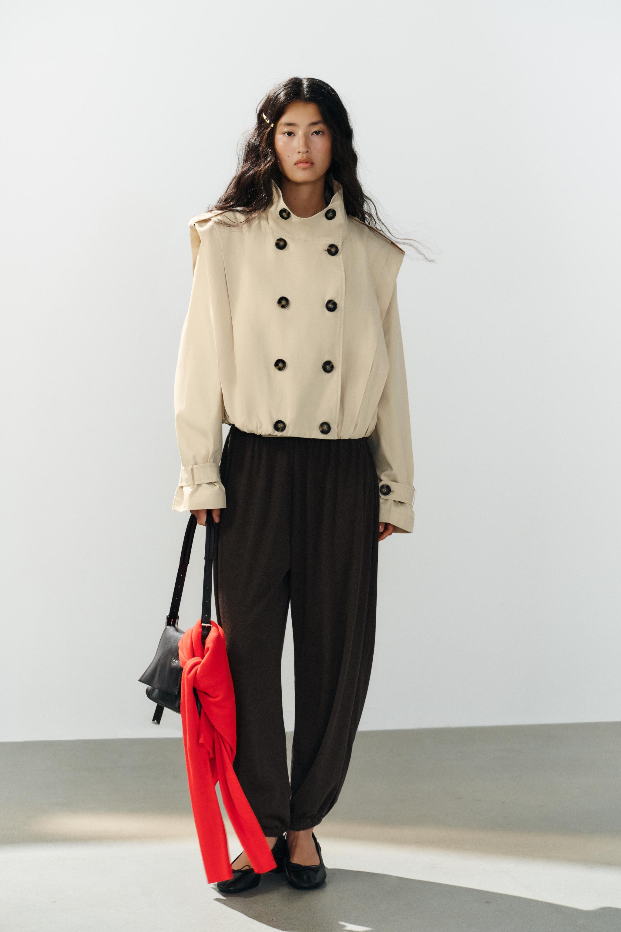 SHORT PLEATED TRENCH COAT | Zara US