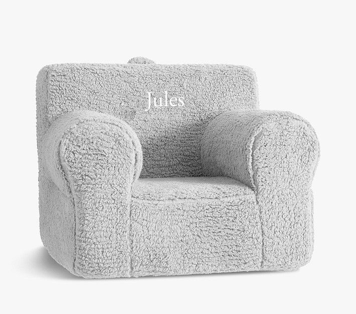 Oversized Anywhere Chair®, Gray Cozy Sherpa | Pottery Barn Kids