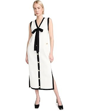 English Factory Women's Knit Midi Dress with Ribbon Tie | Amazon (US)