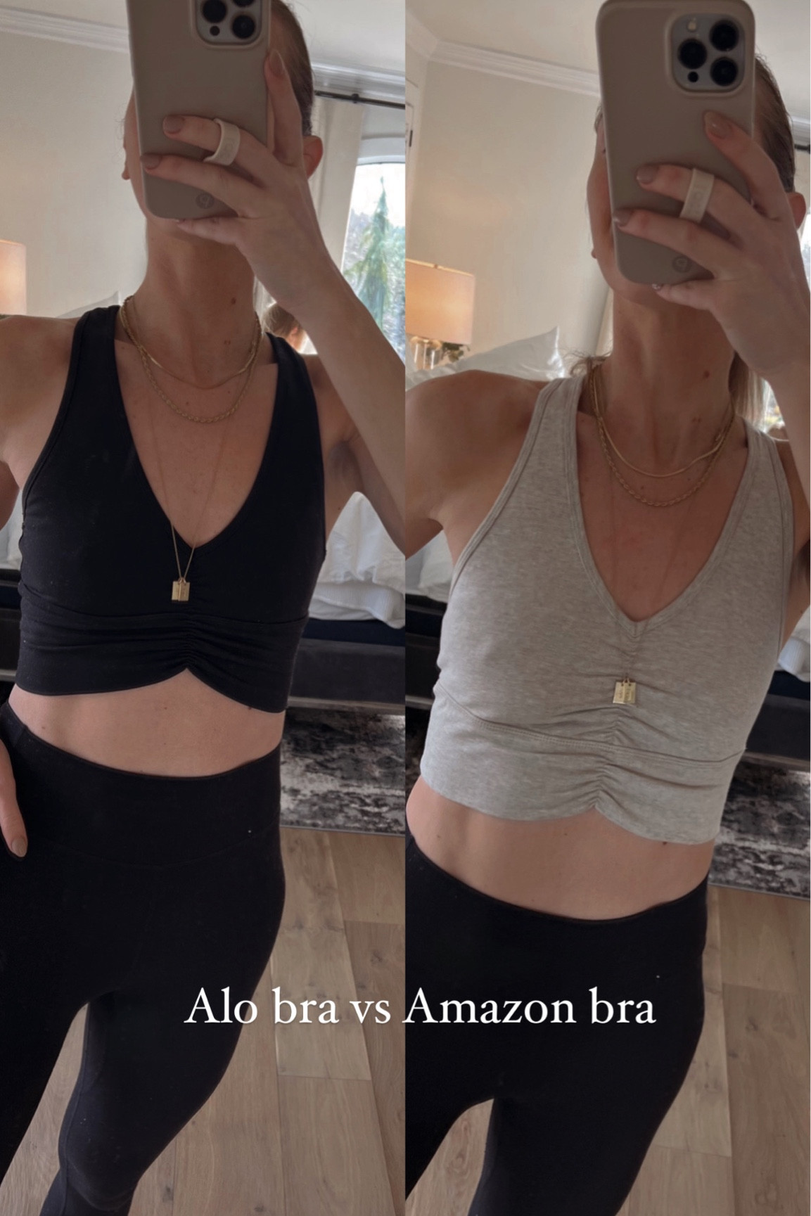 My favorite alo yoga bra vs an amazon dupe! Wearing smalls! 

#LTKfit #LTKFind