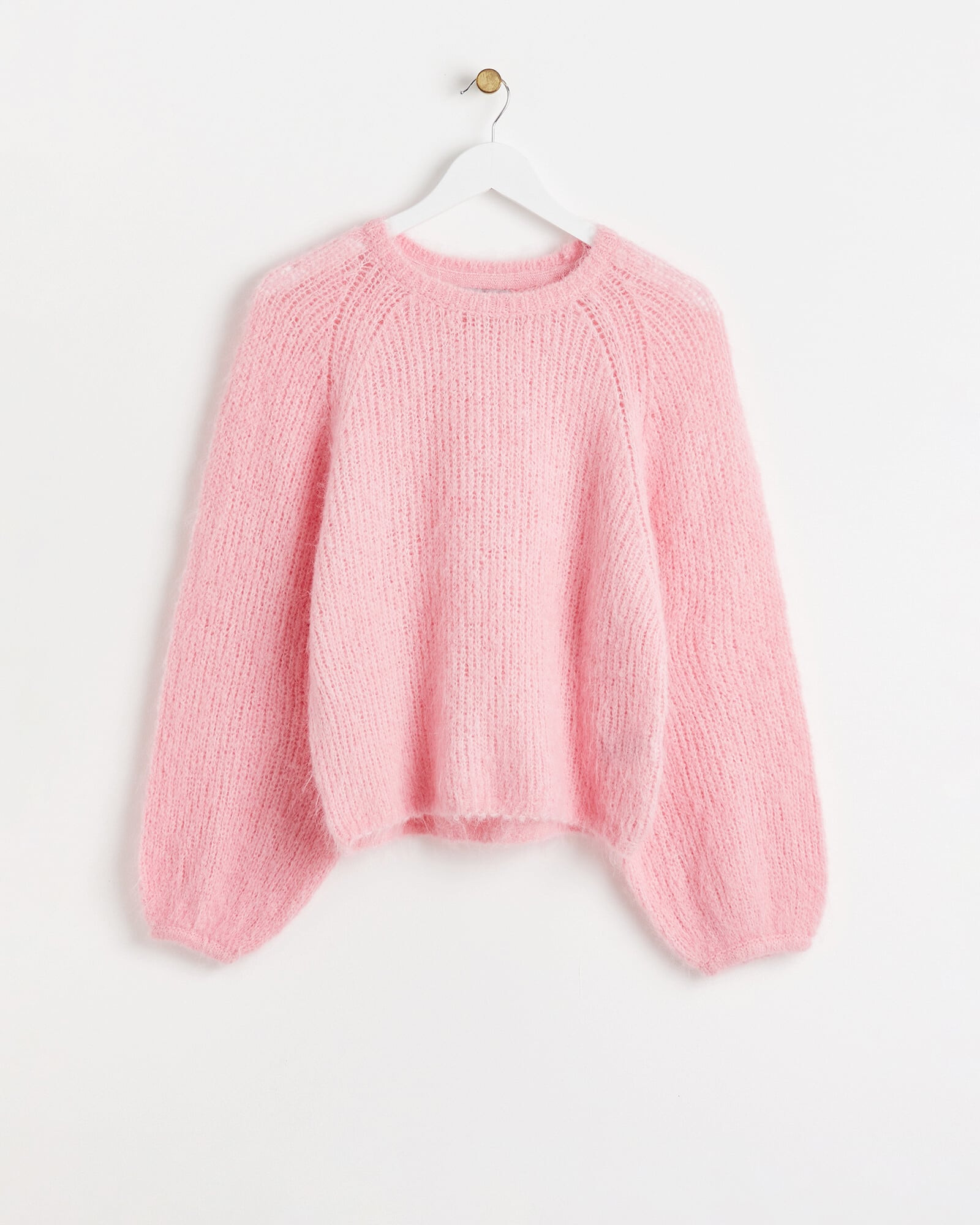 Pink Fluffy Knitted Jumper | Oliver Bonas (Global)