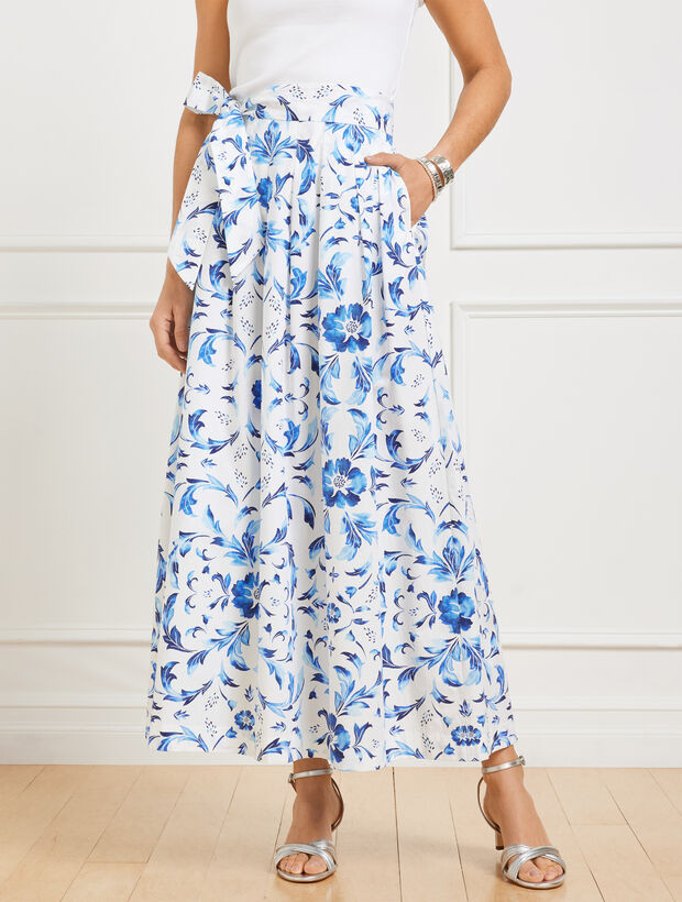 Piper Pleated Patio Skirt - Beautiful Scroll | Talbots