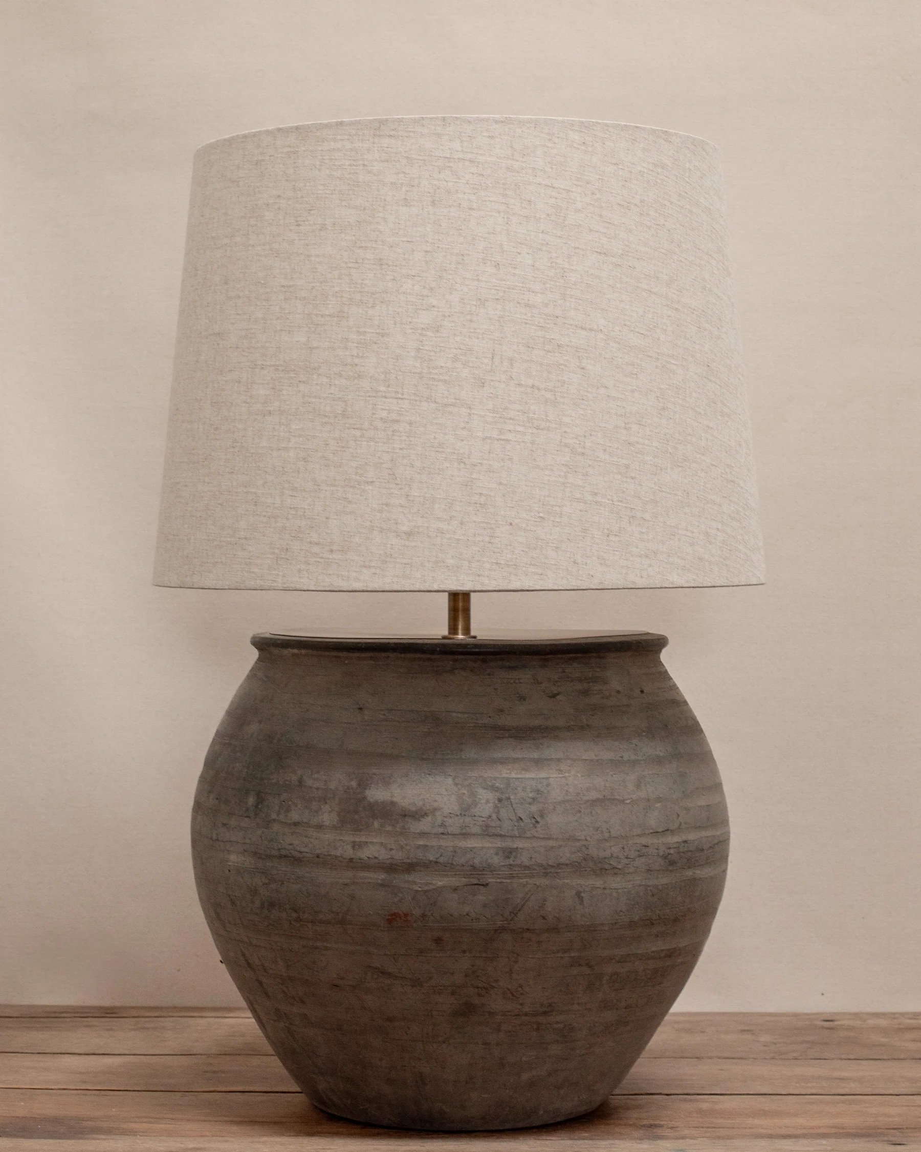 Antique Clay Jar Table Lamp I | The Vintage Rug Shop