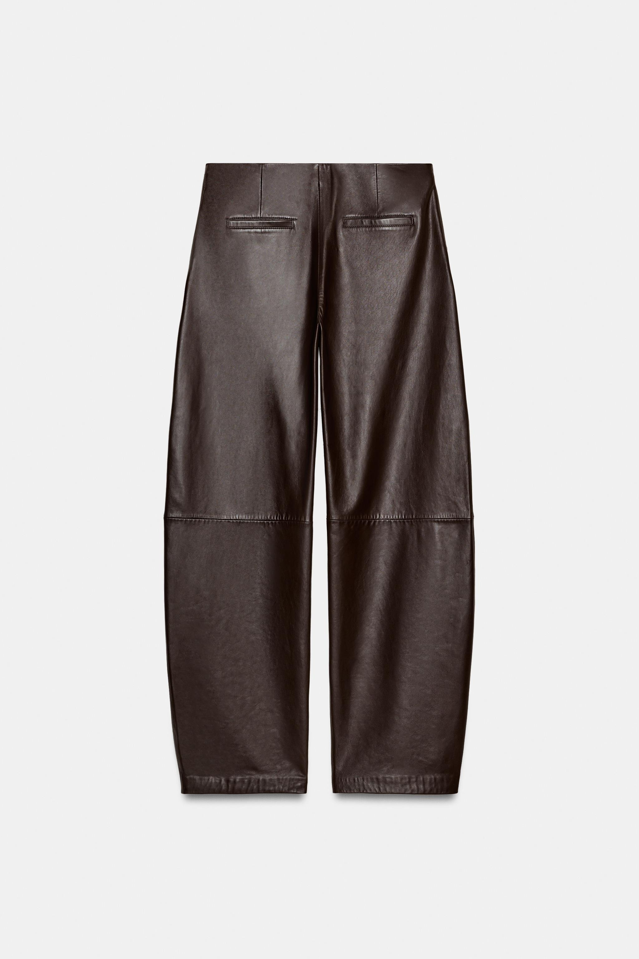 100% LEATHER BALLOON TROUSERS ZW COLLECTION | Zara UK