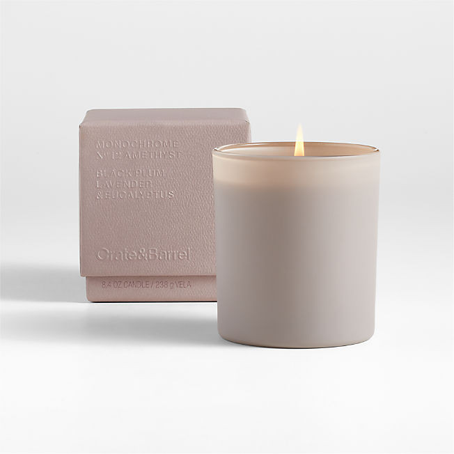 Monochrome No. 12 Amethyst 1-Wick Candle - Black Plum, Lavender and Eucalyptus + Reviews | Crate ... | Crate & Barrel