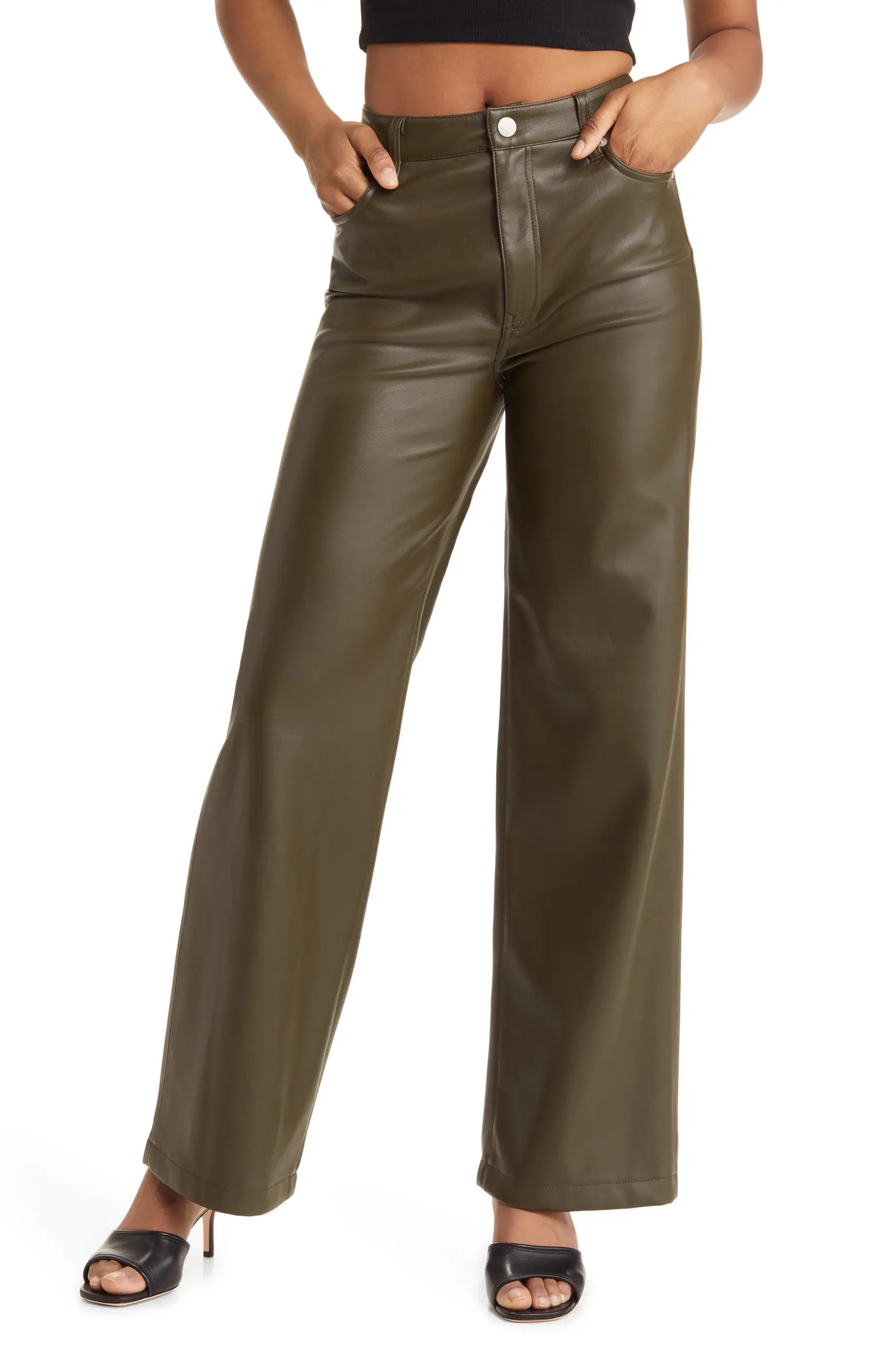 Franklin High Waist Faux Leather Wide Leg Pants | Nordstrom