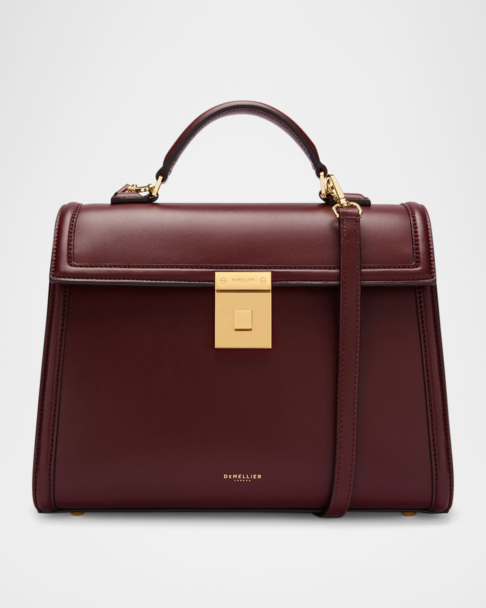 DeMellier Paris Midi Leather Top-Handle Bag | Neiman Marcus