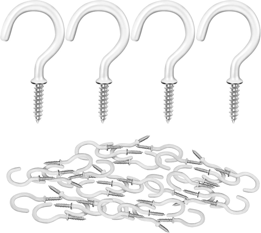 MewuDecor Screw Hooks, 2" Vinyl Coated Screw Plant Hooks Indoor Outdoor for Utensils Plants Baske... | Amazon (US)