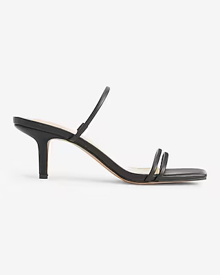 Thin Strap Square Toe Heeled Sandals | Express