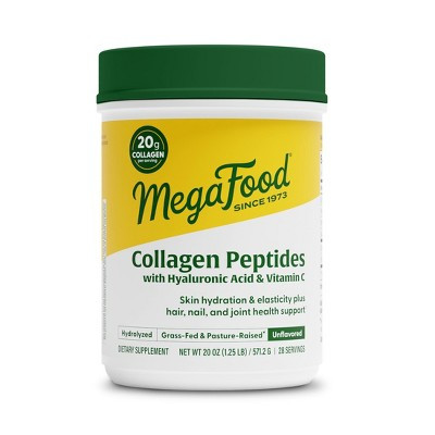 MegaFood Collagen Peptides Powder Unflavored with Hyaluronic Acid & Vitamin C, Grass-Fed, 20oz (28 Servings) | Target