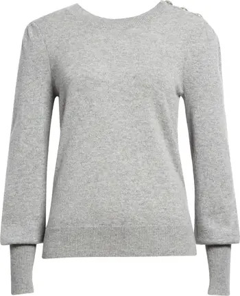 Veronica Beard Nelia Button Accent Cashmere Sweater | Nordstrom | Nordstrom