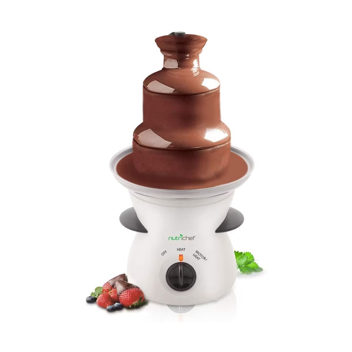 NutriChef PKFNMK16.5 Electric Countertop 3 Tier Stainless Steel Fondue Maker Fountain for Melted ... | Target