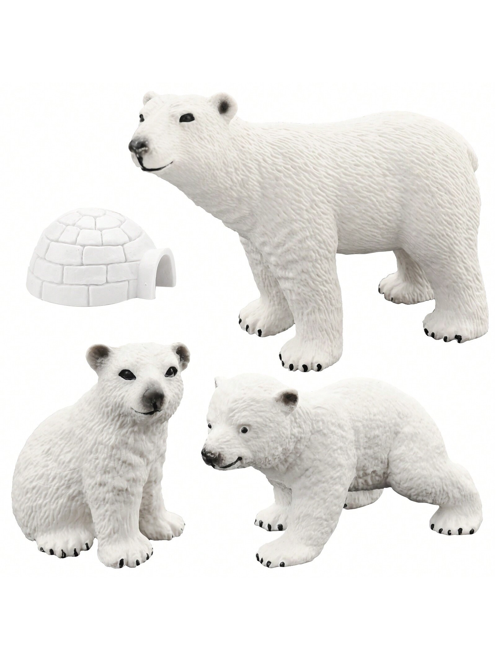 4 Pcs Polar Bear Toys, Mini Simulation Polar Bear Toys, Simulation Animal Toy, Realistic Polar Be... | SHEIN