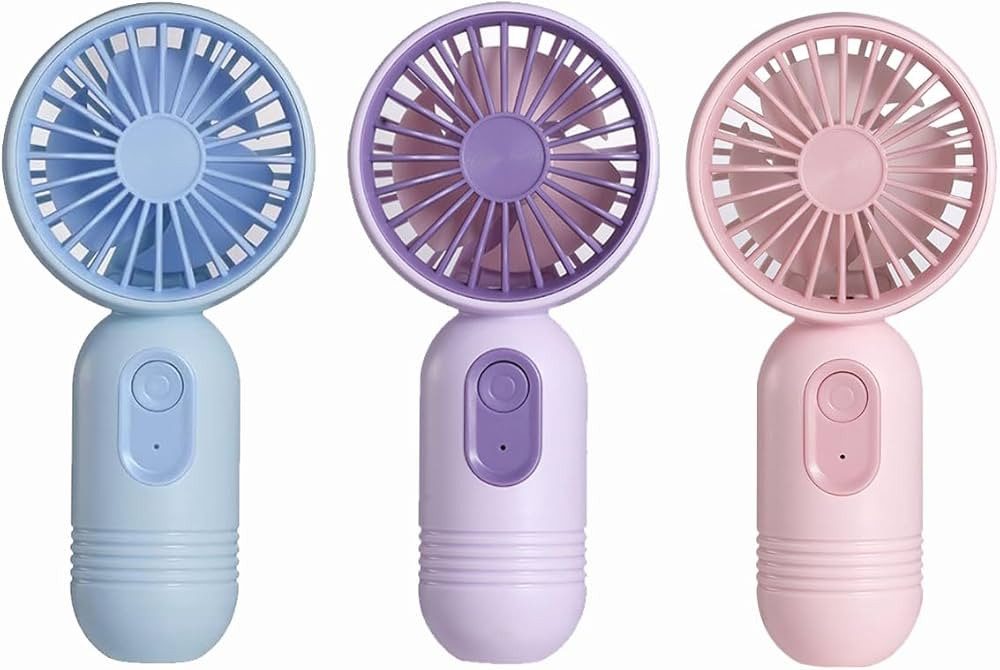 Mini Portable Fan 3 Pack, Cute Handheld Battery Operated Lightweight Small Personal Fan with 3 Sp... | Amazon (US)