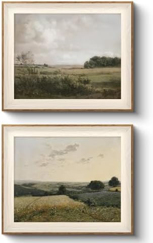 VIYYIEA Vintage Landscape Framed Wall Art 2 Set, Nature Wilderness Scenery Paintings Decor Aesthe... | Amazon (US)