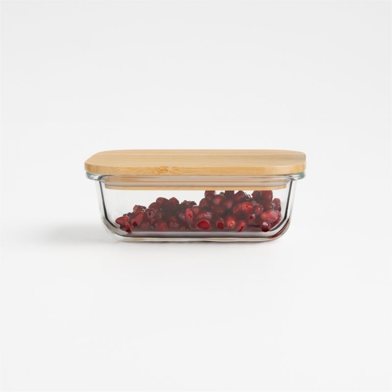 1-Cup Rectangular Glass Storage Container with Bamboo Lid + Reviews | Crate & Barrel | Crate & Barrel