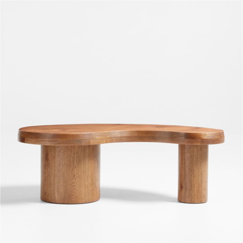 Augie Brown Oak Wood 48" Coffee Table by Jake Arnold + Reviews | Crate & Barrel | Crate & Barrel