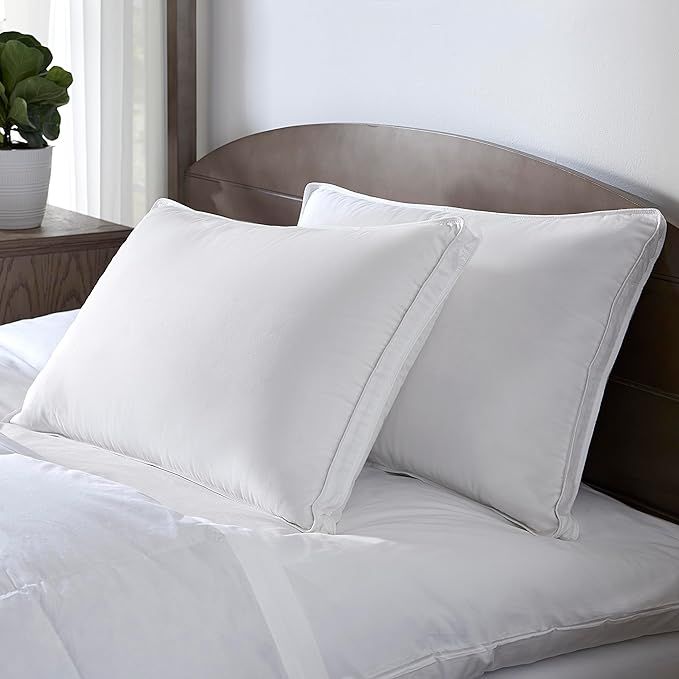 Feather Heritage Collection Double DownAround King Pillow, 100% Organic Cotton Pillows, White | Amazon (US)