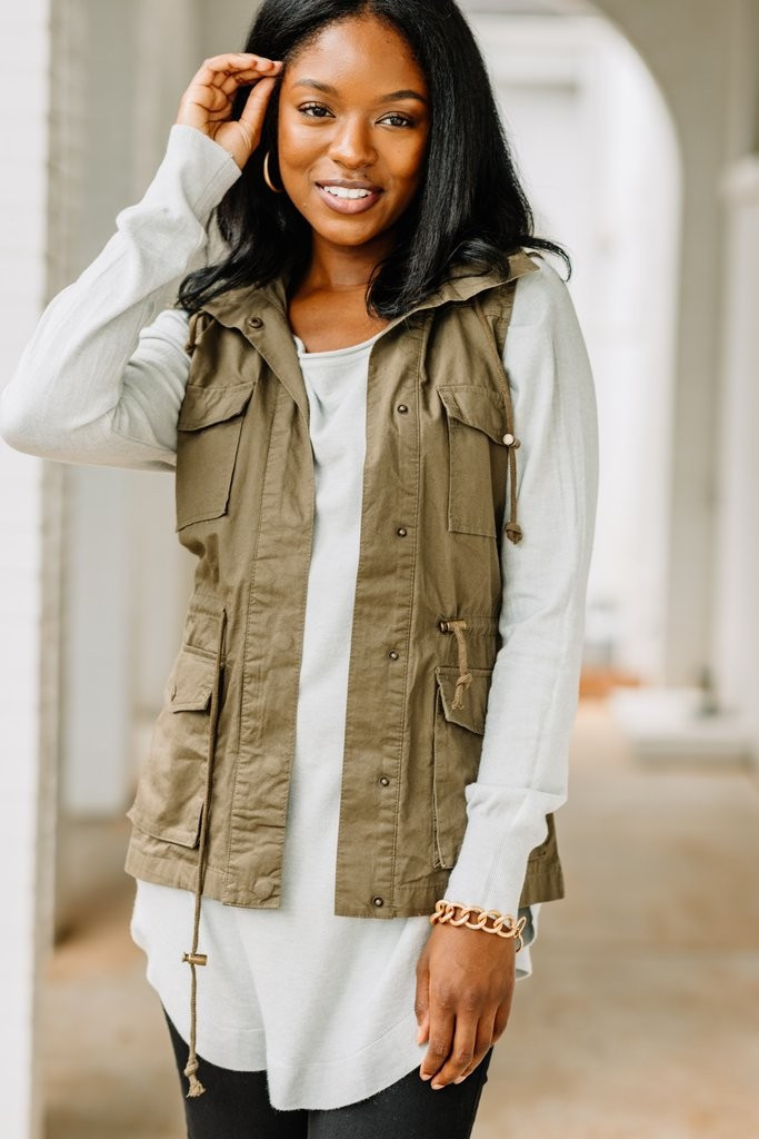 The Time Is Now Olive Green Utility Vest | The Mint Julep Boutique