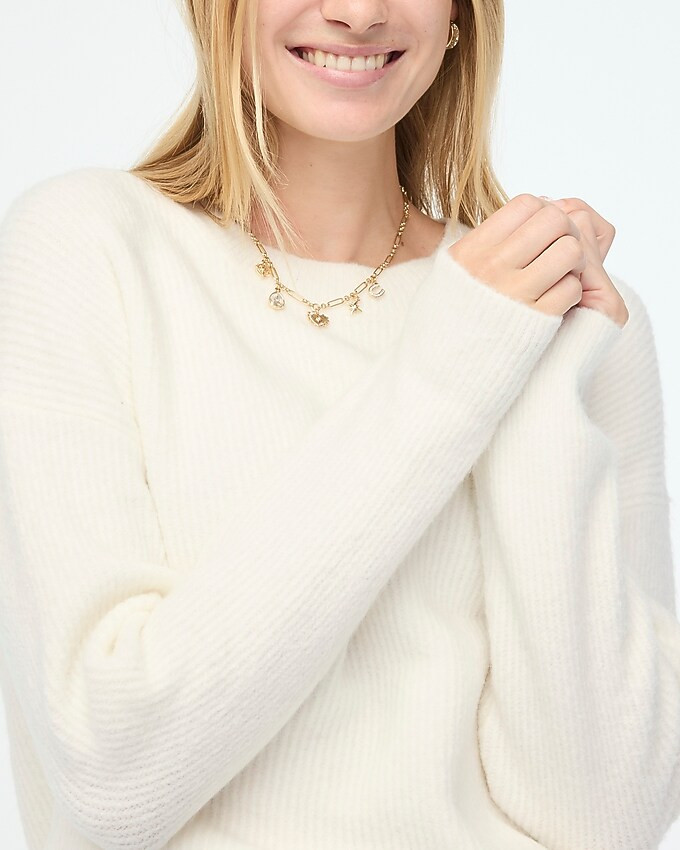 Ribbed boyfriend crewneck sweater in extra-soft yarn | J.Crew Factory