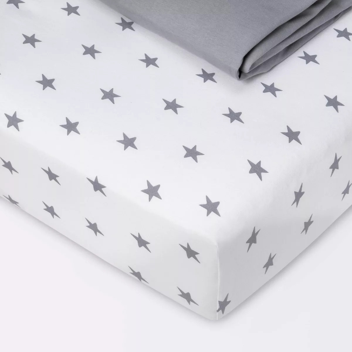 Fitted Jersey Crib Sheet - Gray & Scatter Star - Cloud Island™ 2pk | Target
