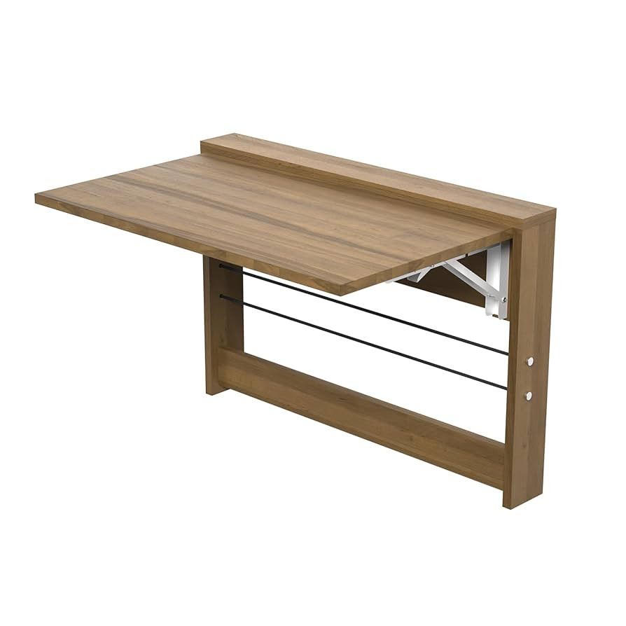 Wall Mounted Folding Table,Wooden Mounted Desk with Iron Bracket,Small Space Solutions,Floating W... | Amazon (US)