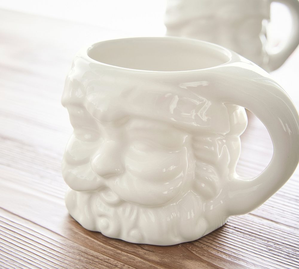 Santa Claus Mugs - White Glaze | Pottery Barn (US)