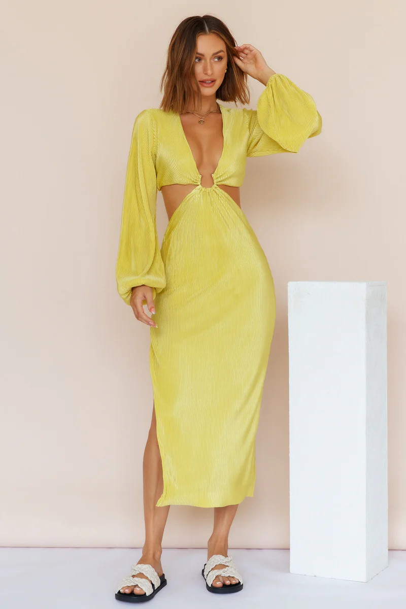 RUNAWAY THE LABEL Freja Midi Dress Citrus | Fortunate One