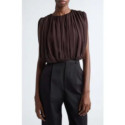HEIRLOME Penny Silk Top in Ganache at Nordstrom, Size 10 | Nordstrom