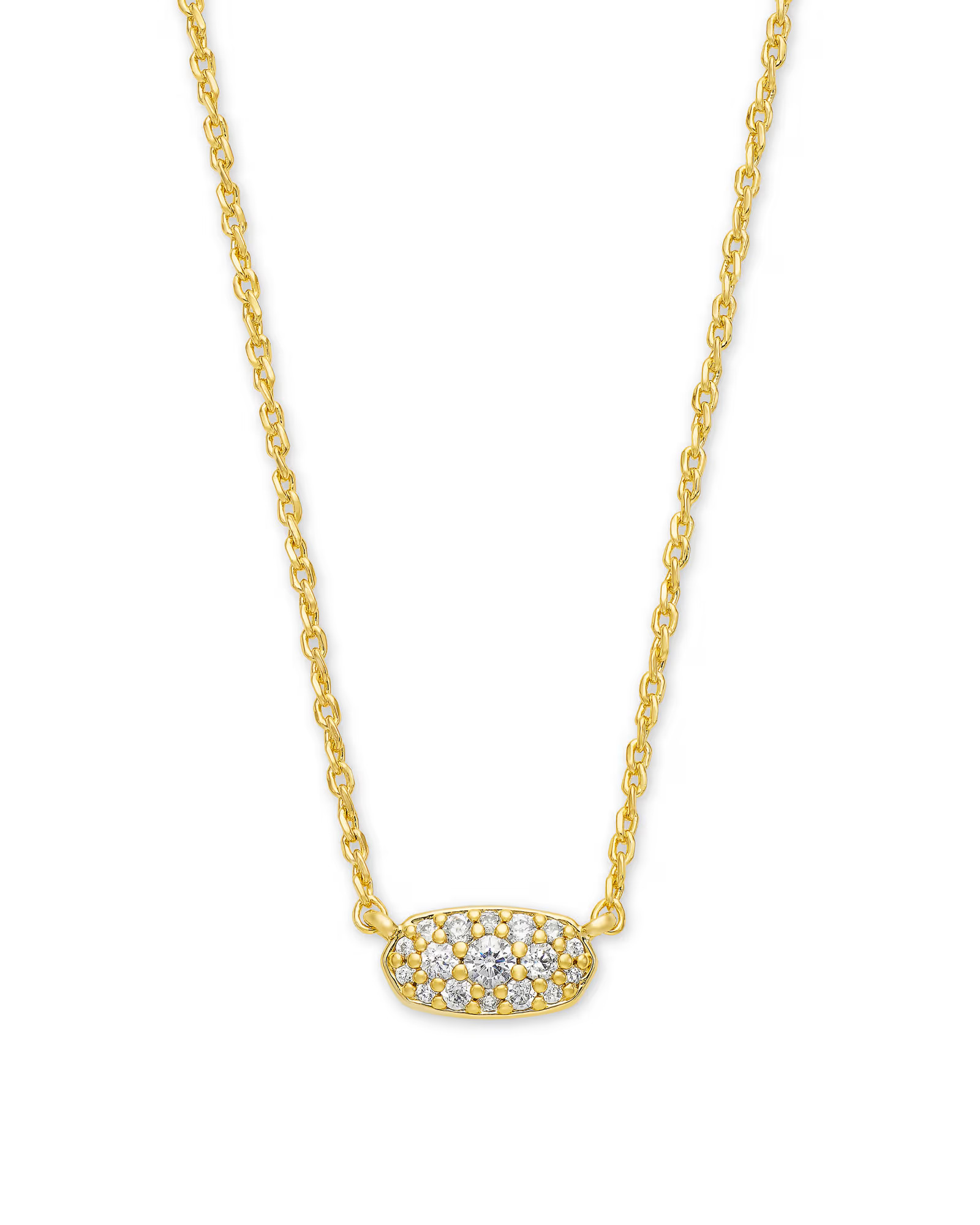 Grayson Gold Pendant Necklace in White Crystal | Kendra Scott