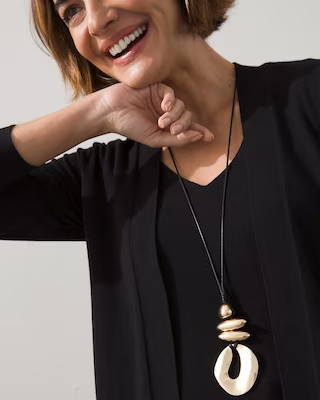 Gold Tone Adjustable Pendant Necklace | Chico's